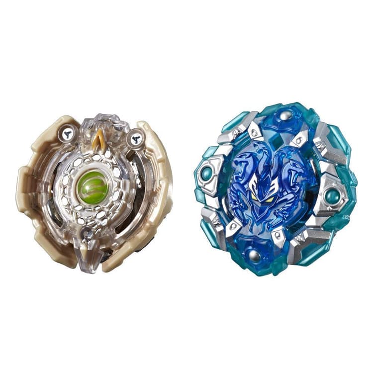 Beyblade Burst Turbo Slingshock - Empaque doble - Engaard E4 y Stone-X Quetziko Q4