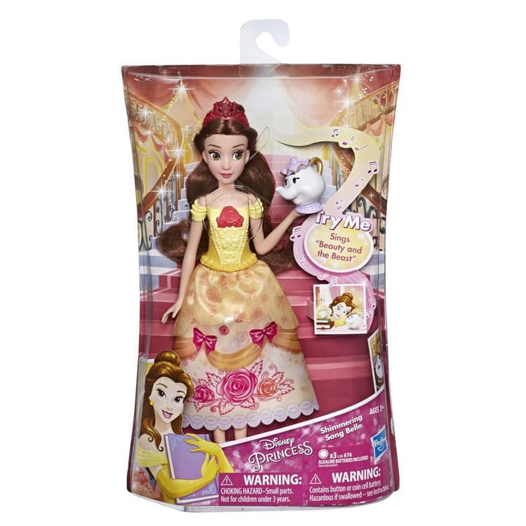 Disney Princess Shimmering Song Belle, Musical Fashion Doll with Removable Fashion, Toy Sings "Beauty and the Beast"