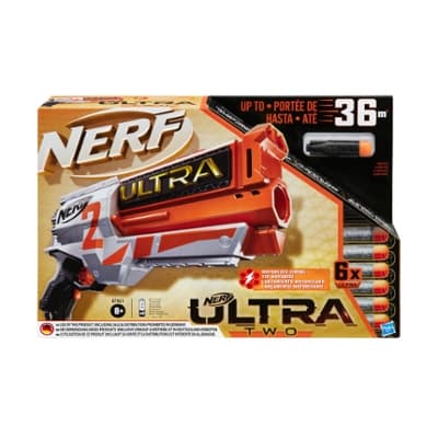 Lanzador motorizado Nerf Ultra Two -- Retrocarga rápida -- 6 dardos Nerf Ultra -- Solo compatible con dardos Nerf Ultra