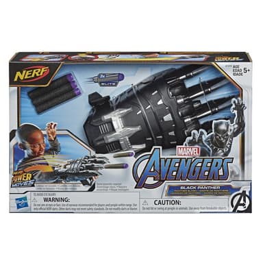 NERF Power Moves Marvel Avengers Black Panther Power Slash NERF Dart-Launching Toy for Kids Roleplay, Kids Ages 5 and Up