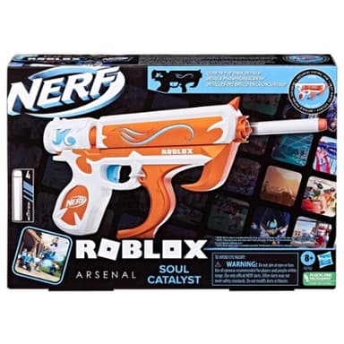 Nerf Roblox Arsenal: Soul Catalyst Dart Blaster, Includes Code to Redeem Exclusive Virtual Item, 4 Elite Nerf Darts
