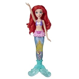 Disney Princess Glitter 'n Glow Ariel Doll, jossa valot ja merenneidon pyrstön sisällä vettä, kimalletta ja kotiloita