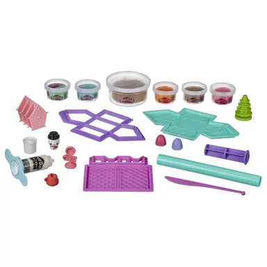 Play-Doh Builder, Maison en pain d'épice avec 6 couleurs Play-Doh atoxiques, pour enfants, à partir de 5 ans