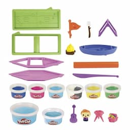 Play-Doh Builder, Soirée camping, facile à construire soi-même, 8 pots de pâte Play-Doh atoxique, pour enfants, dès 5 ans