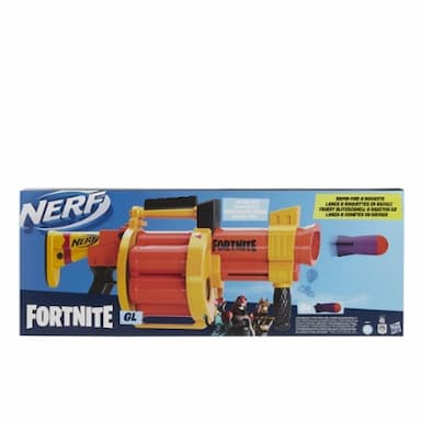 Blaster Nerf Fortnite RL, barillet 6 roquettes, pomper pour tirer, inclut 6 roquettes Nerf Fortnite officielles