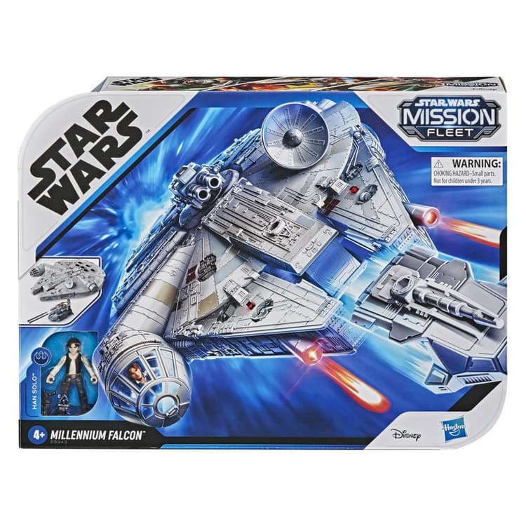 Star Wars Mission Fleet Han Solo Millennium Falcon 2.5-Inch-Scale Figure and Vehicle, Toys Kids Ages 4 and Up