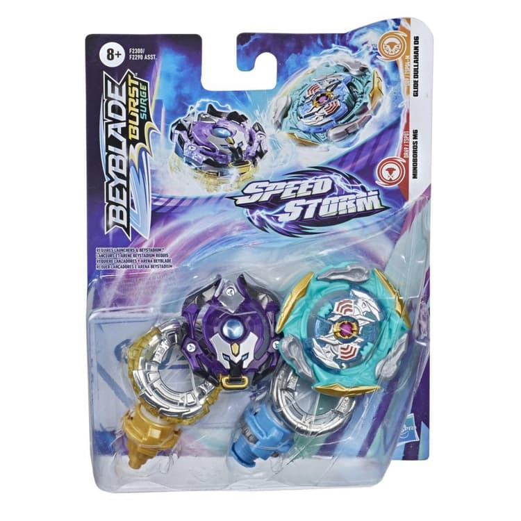 Beyblade Burst Surge Speedstorm Glide Dullahan D6 and Minoboros M6 Spinning Top Dual Pack -- Battling Game Top Toy