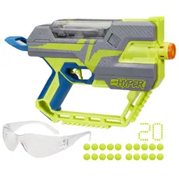 Nerf Hyper, blaster Fuel-20, 20 billes en mousse Nerf Hyper, jusqu'à 33,5 m/s, chargeur-trémie, recharge facile