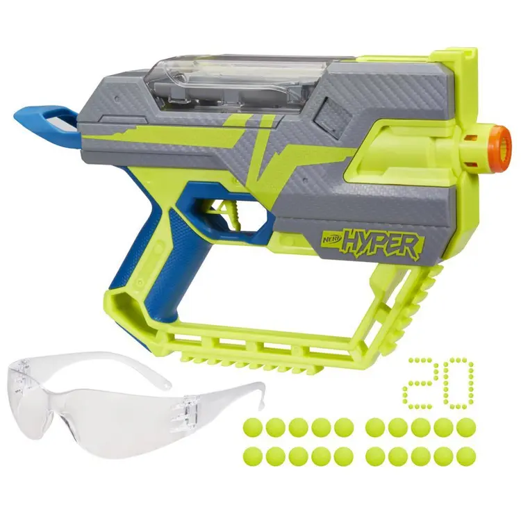 Nerf Hyper, blaster Fuel-20, 20 billes en mousse Nerf Hyper, jusqu'à 33,5 m/s, chargeur-trémie, recharge facile