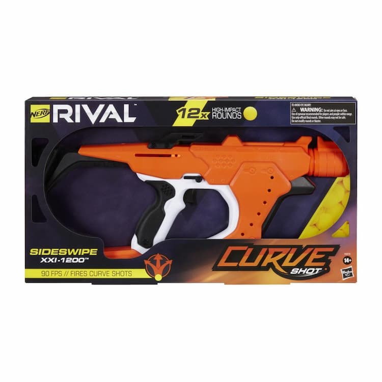 Nerf Rival Curve Shot -- Sideswipe XXI-1200 Blaster -- Fire Rounds to Curve Left, Right, Downward or Fire Straight