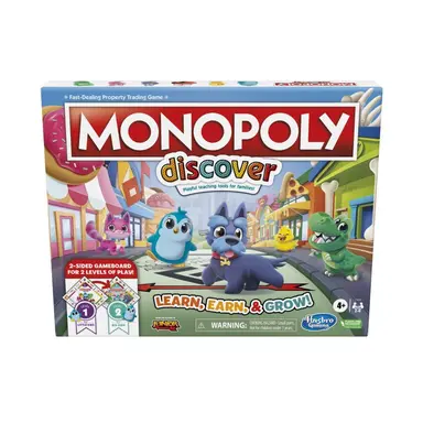 Monopoly Découverte, jeu de plateau pour enfants, dès 4 ans, plateau réversible, outils pédagogiques pour jouer en famille