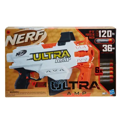 Nerf Ultra Amp Motorized Blaster, 6-Dart Clip, 6 Darts, Compatible Only with Nerf Ultra Darts