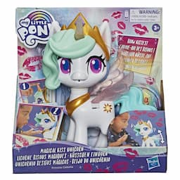 My Little Pony Magical Kiss Unicorn Princess Celestia -- Interactive Kids Toy with 3 Surprise Accessories, Lights, Movement 