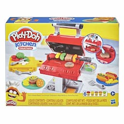 Play-Doh Kitchen Creations Grill 'n Stamp Playset for Kids 3 Years and Up with 6 Non-Toxic Colors 