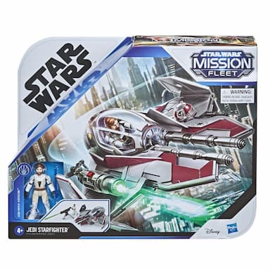 Star Wars Mission Fleet Stellar Class Obi-Wan Kenobi Jedi Starfighter 2.5-Inch-Scale Figure and Vehicle, Ages 4 and Up