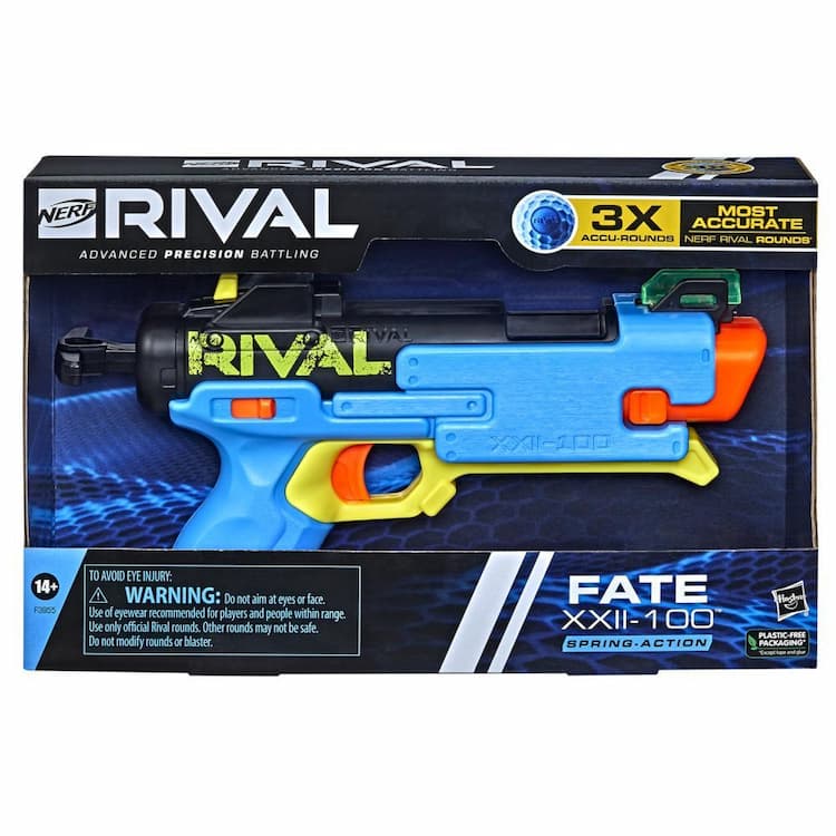 Nerf Rival Fate XXII-100 Blaster, Most Accurate Nerf Rival System, Adjustable Rear Sight, 3 Nerf Rival Accu-Rounds