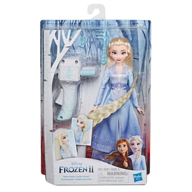 Disney Frozen Sister Styles Elsa Fashion Doll With Extra-Long Blonde Hair, Braiding Tool and Hair Clips - Toy For Kids Ages 5 and Up