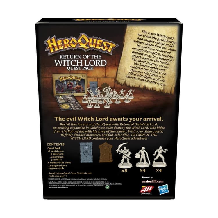 Avalon Hill HeroQuest Return of the Witch Lord Quest Pack, for Ages 14 and Up, Requires HeroQuest Game System to Play