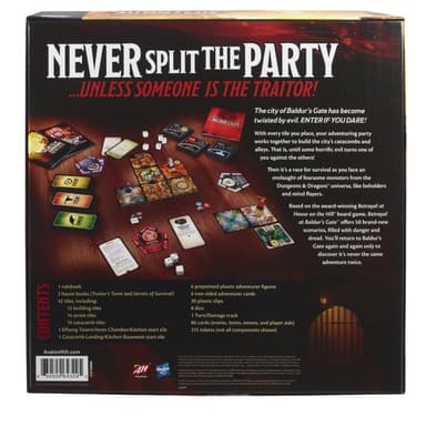 Avalon Hill Betrayal at Baldur's Gate Modular Board Game, Hidden Traitor Game, Fantasy Game for Ages 12 and Up, D&D Game