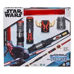 Star Wars Lightsaber Forge Darth Maul Double-Bladed Electronic Red Lightsaber Roleplay Toy, Kids Ages 4 and Up