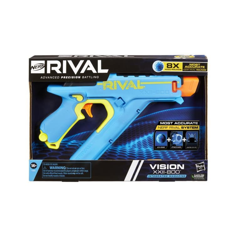 Nerf Rival Vision XXII-800 Blaster, Most Accurate Nerf Rival System, Adjustable Sight, 8 Nerf Rival Accu-Rounds