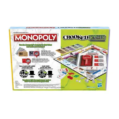Monopoly Crooked Cash Board Game For Families and Kids Ages 8 and Up, Includes Mr. Monopoly's Decoder
