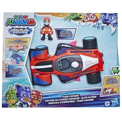 PJ Masks Animal Power Flash Cruiser Preschool Toy, Converting Car with Lights and Sounds, Vehicle Toy for Ages 3 and Up