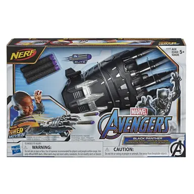 NERF Power Moves Marvel Avengers Black Panther Power Slash NERF Dart-Launching Toy for Kids Roleplay, Kids Ages 5 and Up