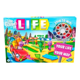 The Game of Life Game, Family Board Game for 2 to 4 Players, for Kids Ages 8 and Up, Includes Colorful Pegs