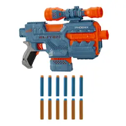 Nerf Elite 2.0 Phoenix CS-6 gépesített kilövő, 12 eredeti Nerf lövedék, céltávcső, tár, beépített testreszabási lehetőségek