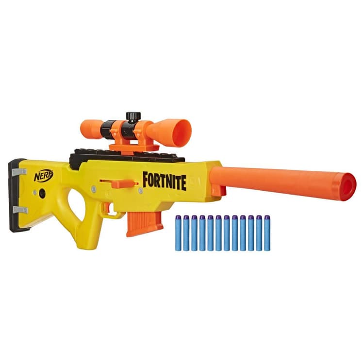 Nerf Fortnite - BASR-L Bolt Action (Blaster con caricatore a clip, include cannocchiale rimovibile e 12 dardi originali Nerf Elite)