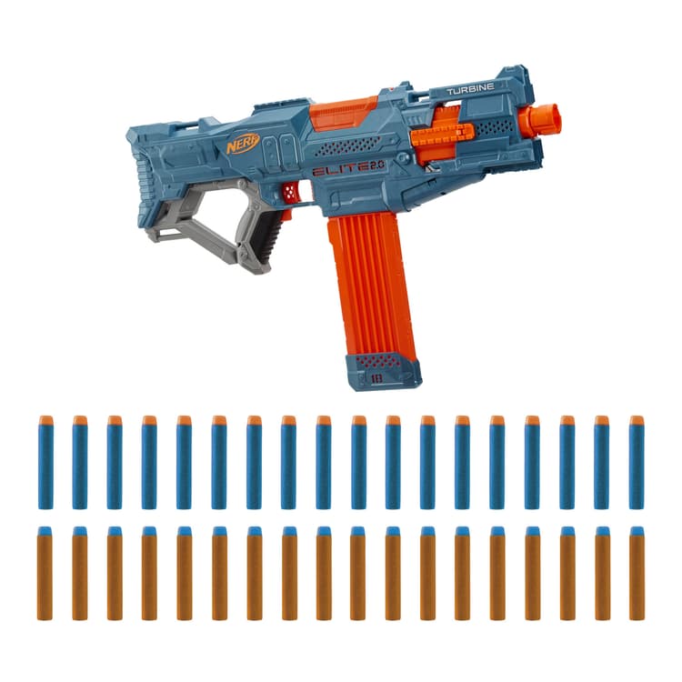Nerf Elite 2.0 Turbine CS-18 gemotoriseerde blaster, 36 Nerf-darts, magazijn voor 18 darts, ingebouwde aanpassingsmogelijkheden
