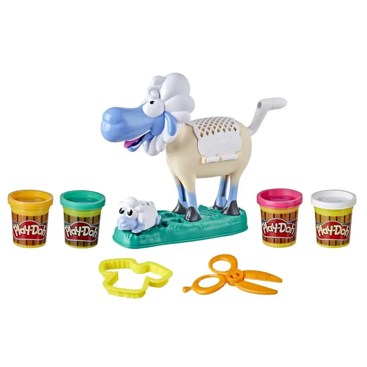 Play-Doh Animal Crew Sherrie-scheerset voor schapen, speelgoed met 4 niet-giftige Play-Doh kleuren