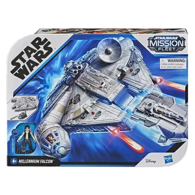 Star Wars Mission Fleet Han Solo Millennium Falcon 2.5-Inch-Scale Figure and Vehicle, Toys Kids Ages 4 and Up