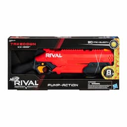 Nerf Rival Takedown XX-800 Blaster -- Pump Action, Breech-Load, 8-Round Capacity, 90 FPS, 8 Nerf Rival Rounds, Team Red