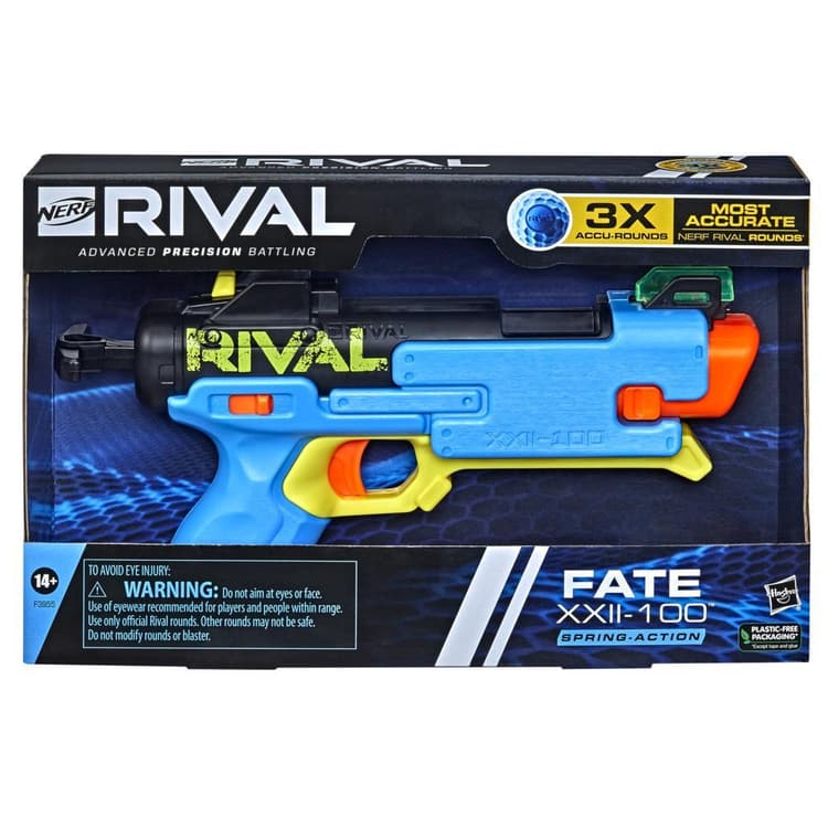 Nerf Rival Fate XXII-100 Blaster, Most Accurate Nerf Rival System, Adjustable Rear Sight, 3 Nerf Rival Accu-Rounds